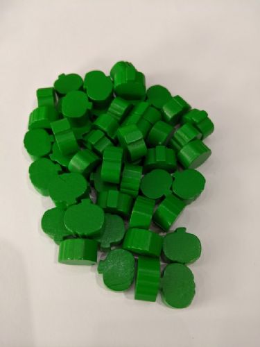 1 wooden green grape token